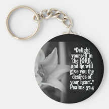FAVORITE  BIBLE SCRIPTURE PSALM 37:4 KEYCHAIN