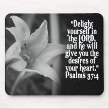 FAVORITE  BIBLE SCRIPTURE PSALM 37:4 MOUSE PAD