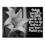 FAVORITE  BIBLE SCRIPTURE PSALM 37:4 POST CARDS