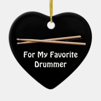 Favorite Drummer Drumsticks Customizable Ornament