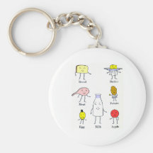 Favorite Foods Vintage Kitchen Art Key Chain