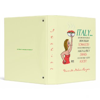 Favorite Italian Recipes Binder binder