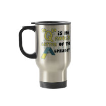 Favorite Letter Q Travel Mug by MenagerieMayhem Favorite Letter Q Travel Mug