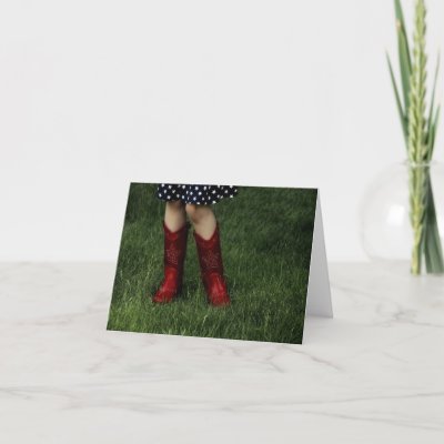 Girls  Shoes Size on Little Girl Wears Her Favorite Red Cowboy Boots  Green Background