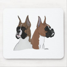Fawn and Brindle Boxers Mouse Pads