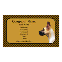 Fawn Great Dane Brown Check Business Card business cards