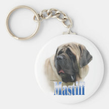 Fawn Mastiff Name Keychain