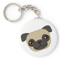 Fawn Pug Keychains