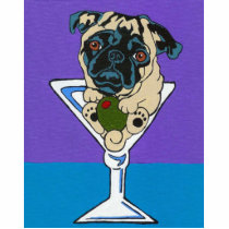 Fawn Pug Martini photo sculptures