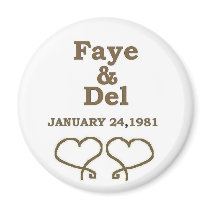 FAYES ANNIVERSARY DATE IN GOLD magnets by SUNZUP4U FAYES ANNIVERSARY DATE IN GOLD magnets