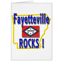 Fayetteville Rocks ! (blue) Greeting Cards