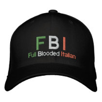 FBI Full Blooded Italian Black Baseball Cap embroidered hats by malibuitalian FBI Full Blooded Italian Black Baseball Cap embroidered hats