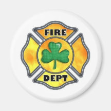 FD Shamrock White Fridge Magnets