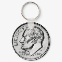 FDR Dime Coin key chain. keychains