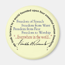 FDR Four Freedoms Tribute Refrigerator Magnets