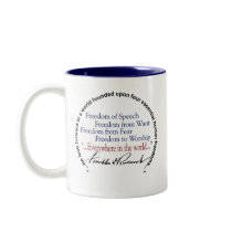 FDR Franklin D Roosevelt Four Freedoms mugs by boomdiada FDR Franklin D Roosevelt Four Freedoms mugs