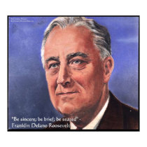FDR (Roosevelt) "Be Brief" Wisdom Quote Posters posters