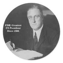 FDR: Round bumper sticker by maximus7 FDR: Round bumper sticker