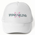 Fear Blind Pink Tribal Hearts on White Hat