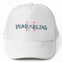 Fear Blind Pink Tribal Hearts on White Hat