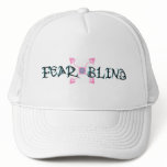 Fear Blind Pink Tribal Hearts on White Hat