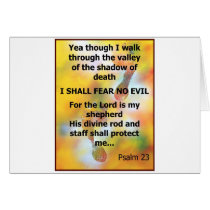 Fear No Evil Psalm Scripture spray painting Cards