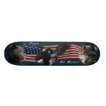 "Fear No More" Eagle, Bear, Wolf  Skate Board