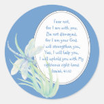 Fear Not, Isaiah Scripture Dragonfly Blue, Green Stickers