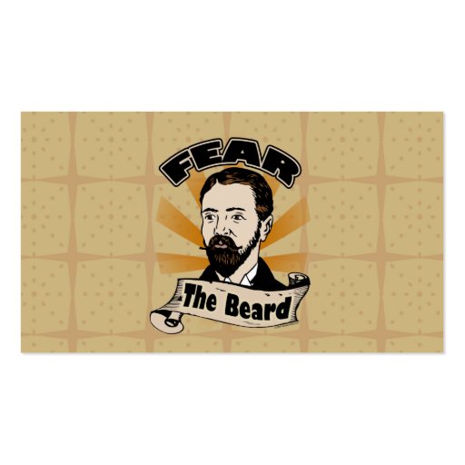 Fear the Beard, Funny Mustache Business Card Template (back side)