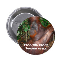 Fear the Beard (rainforest style) Pinback Buttons