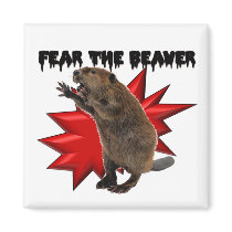 Fear the Beaver Refrigerator Magnets