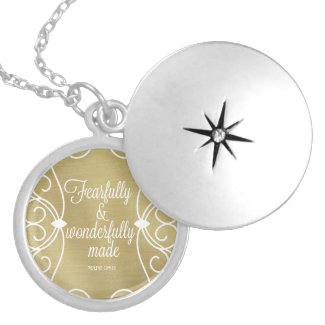 Fearfully and Wonderfully Made Bible Verse Round Locket Necklace