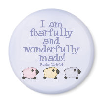 Fearfully and Wonderfully Made - Blue Fridge Magnets