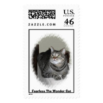 Fearless The Wonder Cat postage by phatdoodle Fearless The Wonder Cat postage