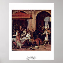 Feast Of Esther By Johann Heiss Print