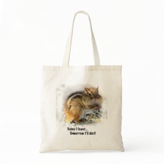 Feasting Chipmunk Canvas Bags
