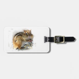 Feasting Chipmunk Tags For Luggage
