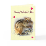Feasting Chipmunk Valentine Greeting Cards