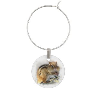 Feasting Chipmunk Wine Charm