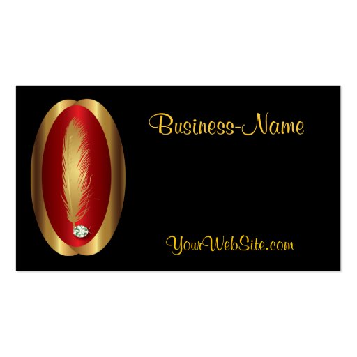 Feather and Diamond Logo Business Card (front side)