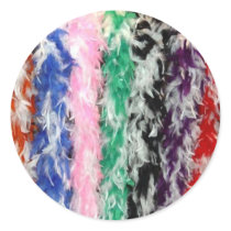 Feather Boas Round Stickers