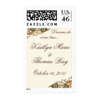 Feather Fantasy Wedding Postage by SweetRascal