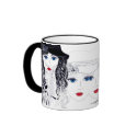 Feather in Hat mugs by DreamWeaverThere Feather in Hat mugs
