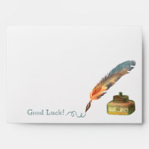 Feather Pen Good Luck Envelopes