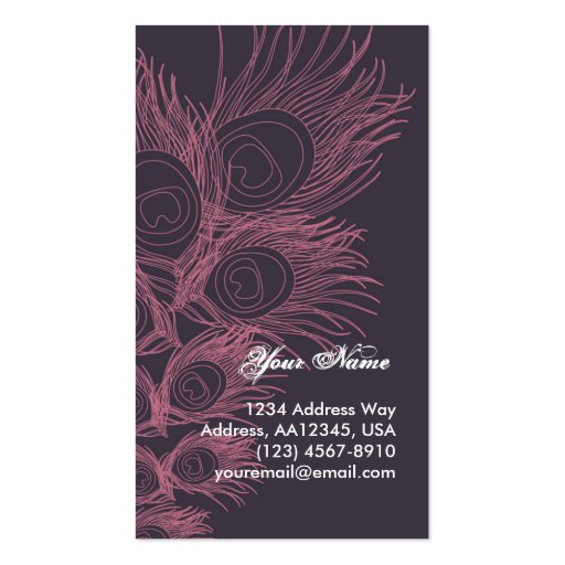 Feather Profile Card - Burgundy Business Card (front side)