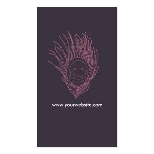 Feather Profile Card - Burgundy Business Card (back side)