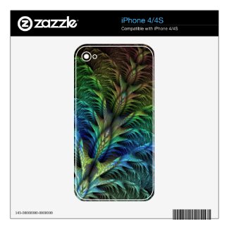 Feather tail iPhone4/4S Zazzle Skin musicskins_skin
