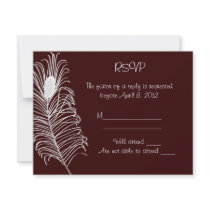 Feather Wedding RSVP Card invitations