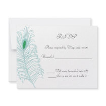 Feather Wedding RSVP Card invitations