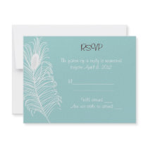 Feather Wedding RSVP Card invitations